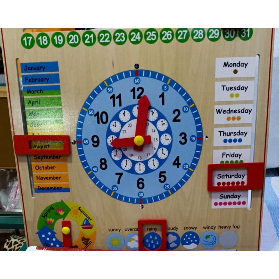 Wooden multifunctional calendar clock board