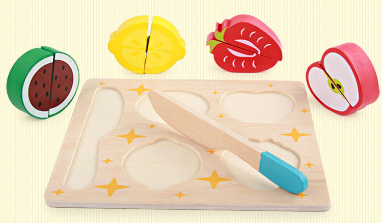 Wooden Sandwich Cutting Puzzles for Kids Ages 1-5 Years Old: Fruit Toddler Puzzles, Learning Toys, Educational Gift for Kids