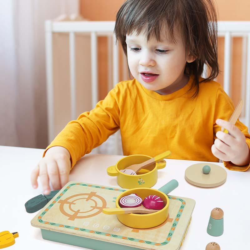 Wooden Play Kitchen & Cooking Set