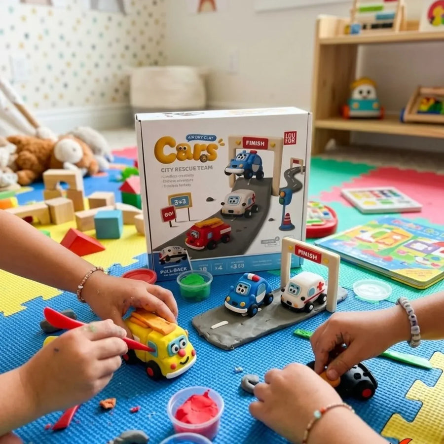 Air-Dry Clay Pull-Back Cars Kit