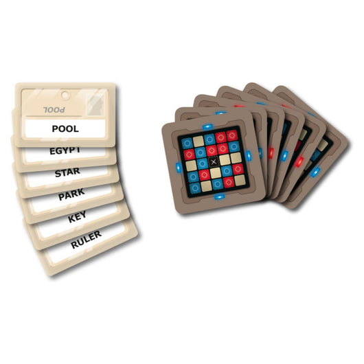 Codenames key cards and word cards