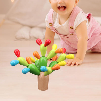 Wooden Cactus Balancing Blocks