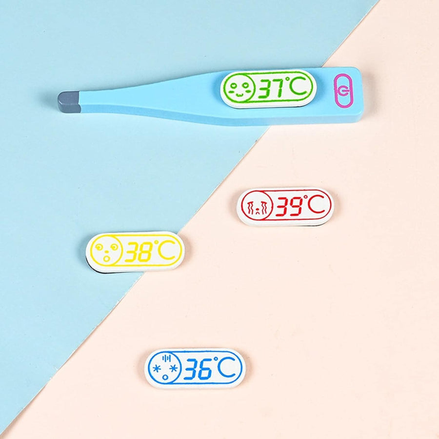 Toy thermometer and temperature cards