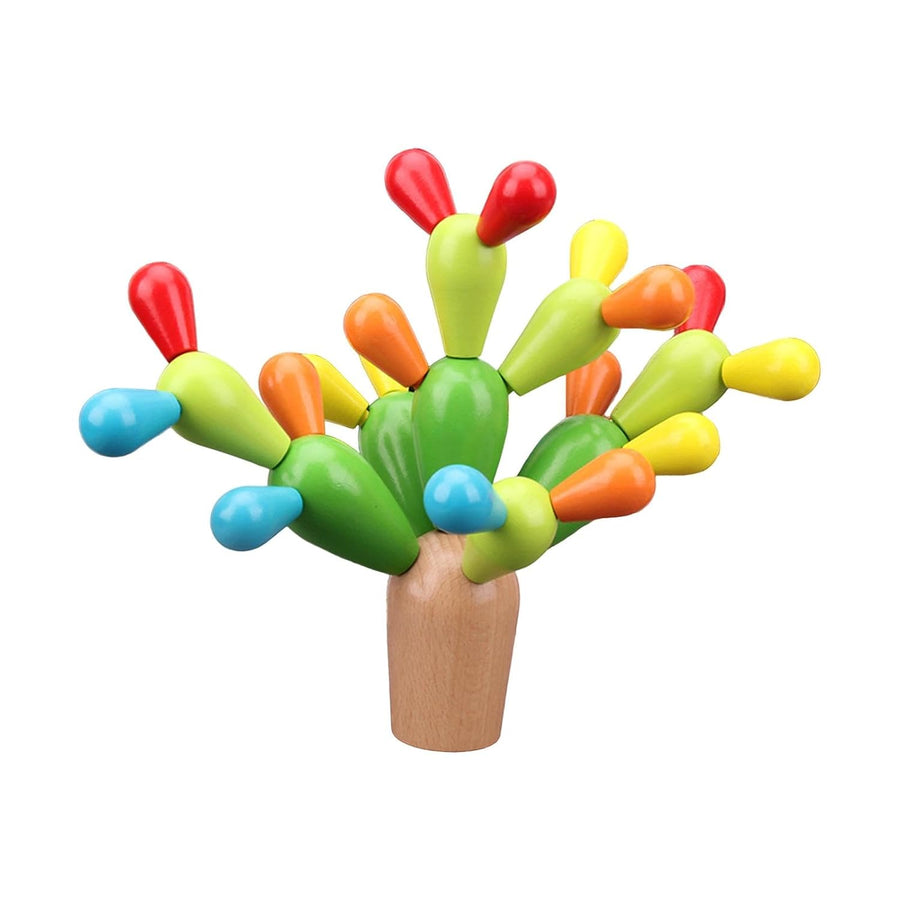 Wooden Cactus Balancing Blocks