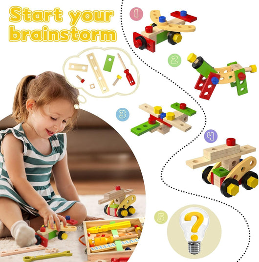 Wooden Toolbox Building Set