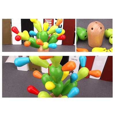 Wooden Cactus Balancing Blocks
