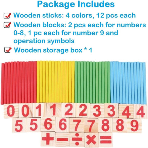 Wooden Counting Sticks & Number Blocks