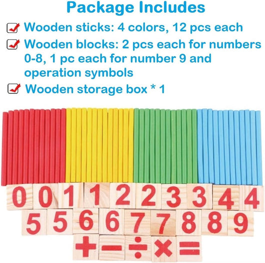 Wooden Counting Sticks & Number Blocks