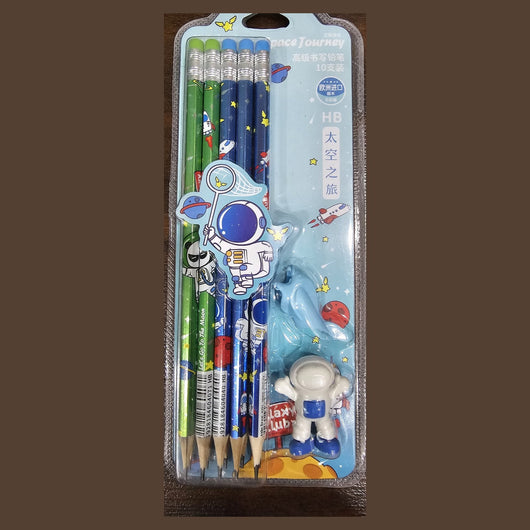 Fun Pencil Pack, Space Journey (blue) design