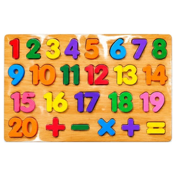 Wooden Number & Shape Puzzle Board