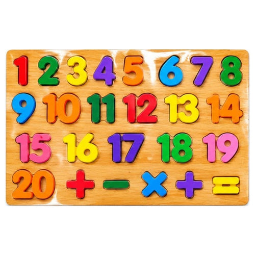 Wooden Number & Shape Puzzle Board