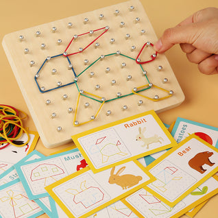 Geoboard with Rubber Bands & Pattern Cards