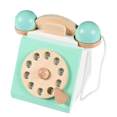 Wooden Retro Rotary Phone