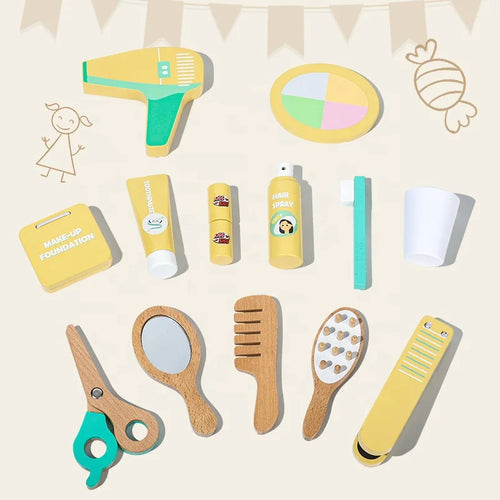 Wooden Bathroom Vanity & Grooming Play Set