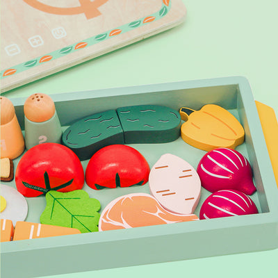 Wooden Play Kitchen & Cooking Set