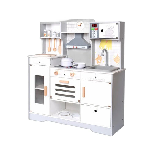 Classic White Wooden Play Kitchen (93 cm)