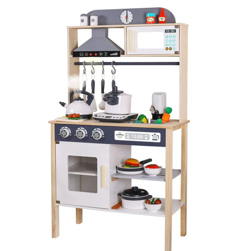 Tall Wooden Play Kitchen with Hood (110 cm)