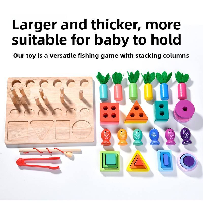 Sets of Columns 4-in-1 Wooden Activity Board
