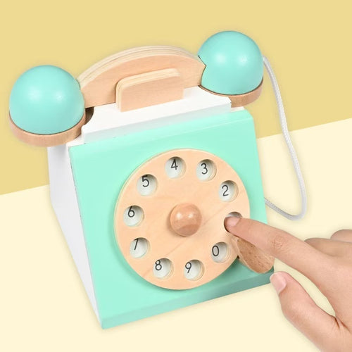 Wooden Retro Rotary Phone