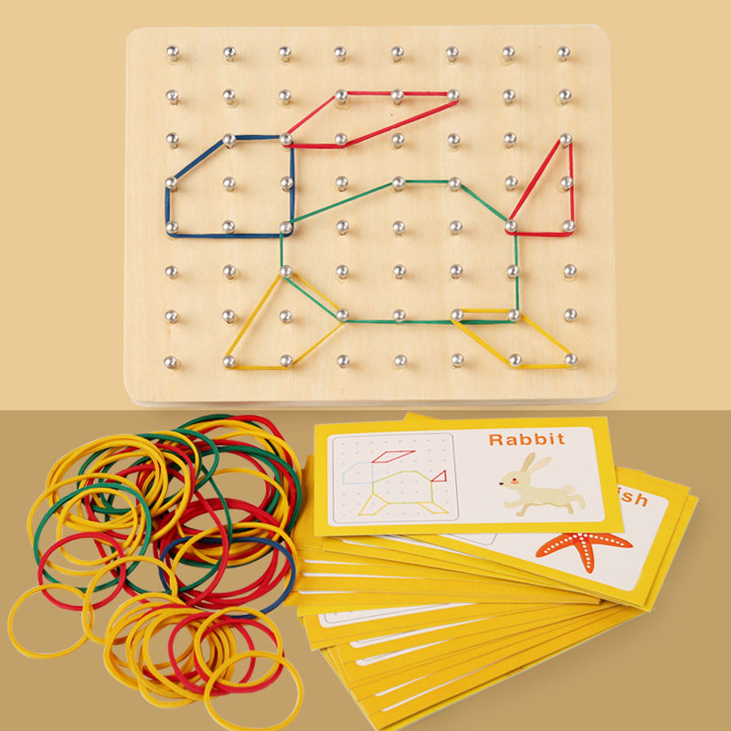 Geoboard with Rubber Bands & Pattern Cards