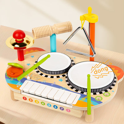Wooden Music Table – Drum & Xylophone