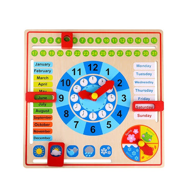 Wooden Calendar & Clock Learning Board