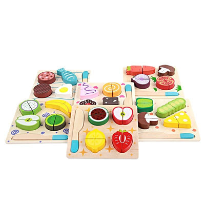 Wooden Sandwich Cutting Puzzles for Kids Ages 1-5 Years Old: Fruit Toddler Puzzles, Learning Toys, Educational Gift for Kids