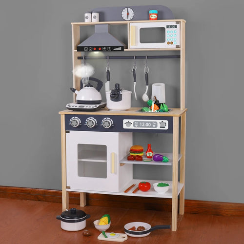 Tall Wooden Play Kitchen with Hood (110 cm)