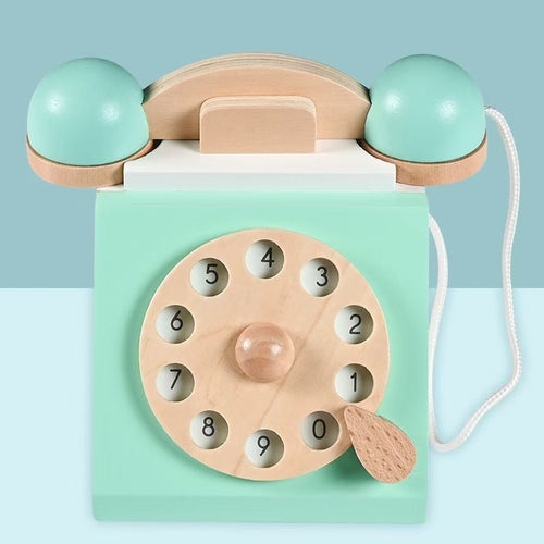Wooden Retro Rotary Phone