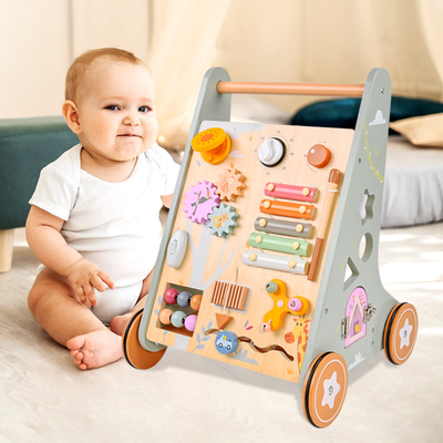 Wooden Baby Walker & Activity Trolley