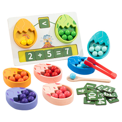 Colourful Dinosaur Eggs Counting & Clip Beads
