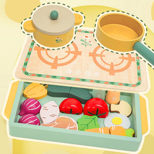 Wooden Play Kitchen & Cooking Set