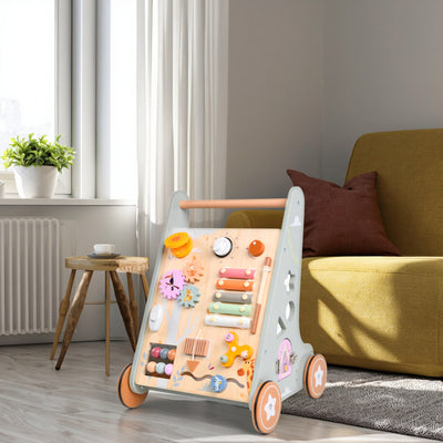 Wooden Baby Walker & Activity Trolley