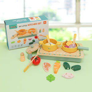 Wooden Play Kitchen & Cooking Set