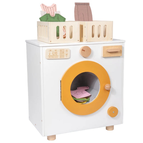 Wooden Washing Machine Laundry Play Set