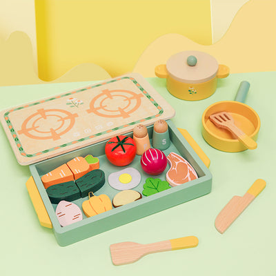 Wooden Play Kitchen & Cooking Set