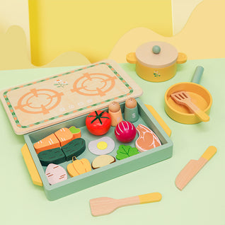 Wooden Play Kitchen & Cooking Set