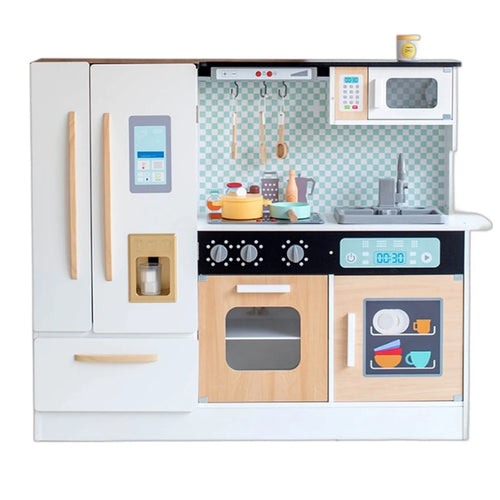 Big Wooden Play Kitchen with Fridge (104.5 cm)