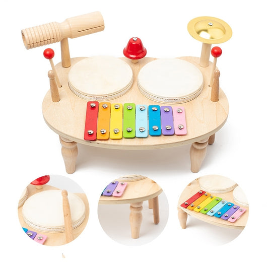 Baby Safe Birthday Gift Colorful Xylophone Musical Instrument Kids Drum Set for Toddler