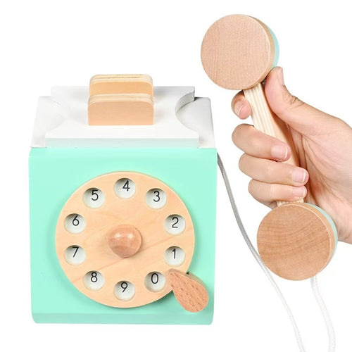 Wooden Retro Rotary Phone