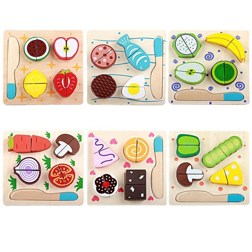 Wooden Sandwich Cutting Puzzles for Kids Ages 1-5 Years Old: Fruit Toddler Puzzles, Learning Toys, Educational Gift for Kids