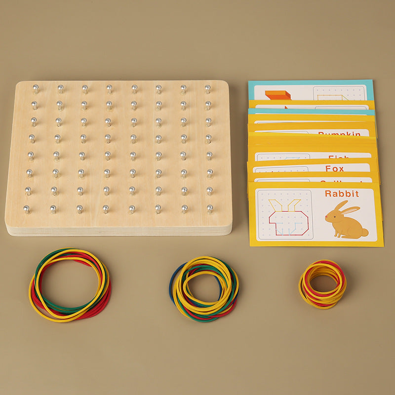 Geoboard with Rubber Bands & Pattern Cards