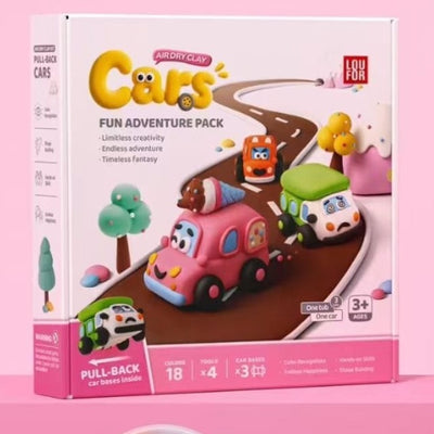 Air-dry clay pull-back cars kit