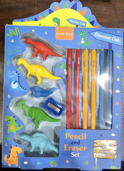 Little Tree Dinosaur Club pencil and eraser set