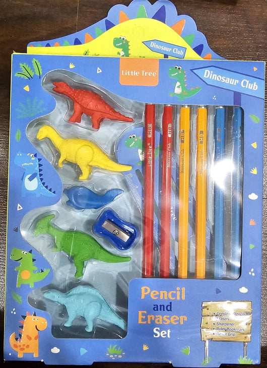 Little Tree Dinosaur Club pencil and eraser set