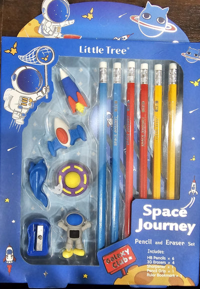 Little Tree Space Journey pencil and eraser set