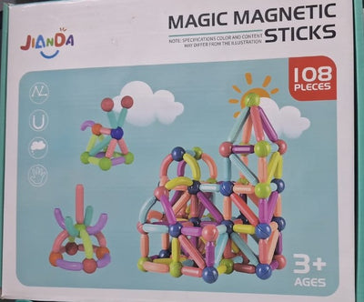 Magnetic sticks and balls, 108 pcs box