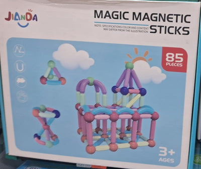 Magnetic sticks and balls, 85 pcs box
