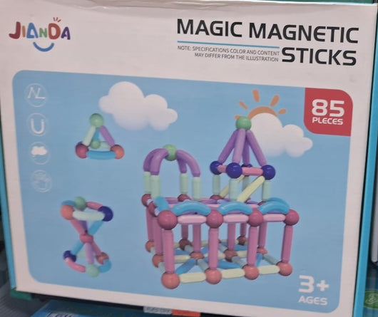 Magnetic sticks and balls, 85 pcs box