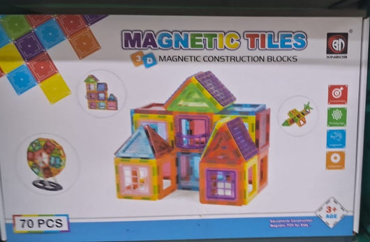 Magnetic building tiles, 70 pcs box